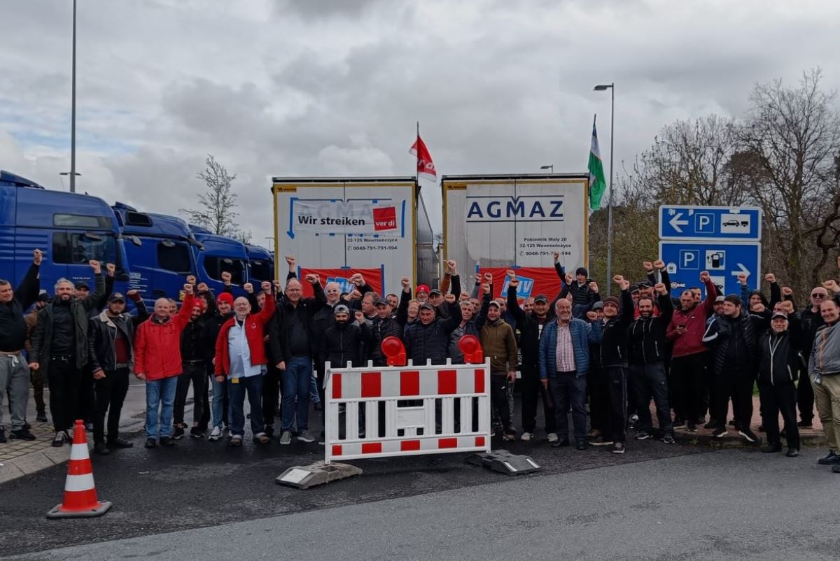 Foto de los camioneros que estaban en huelga en Alemiania