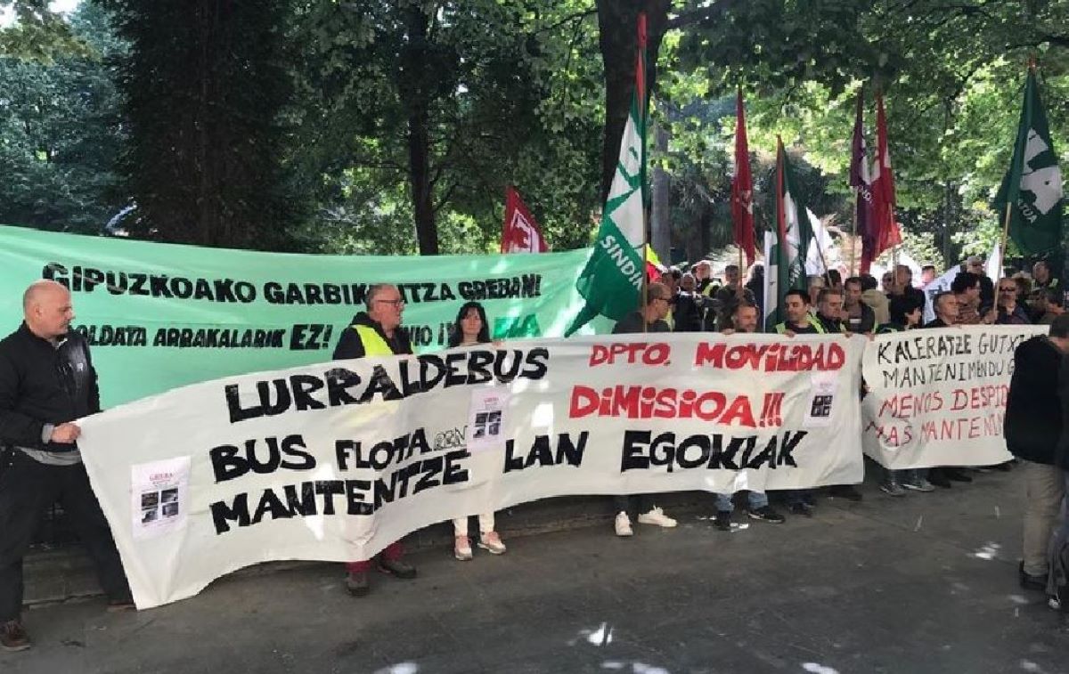 Imagen de la protesta de los trabajadores de Avanza en Guipuzcoa