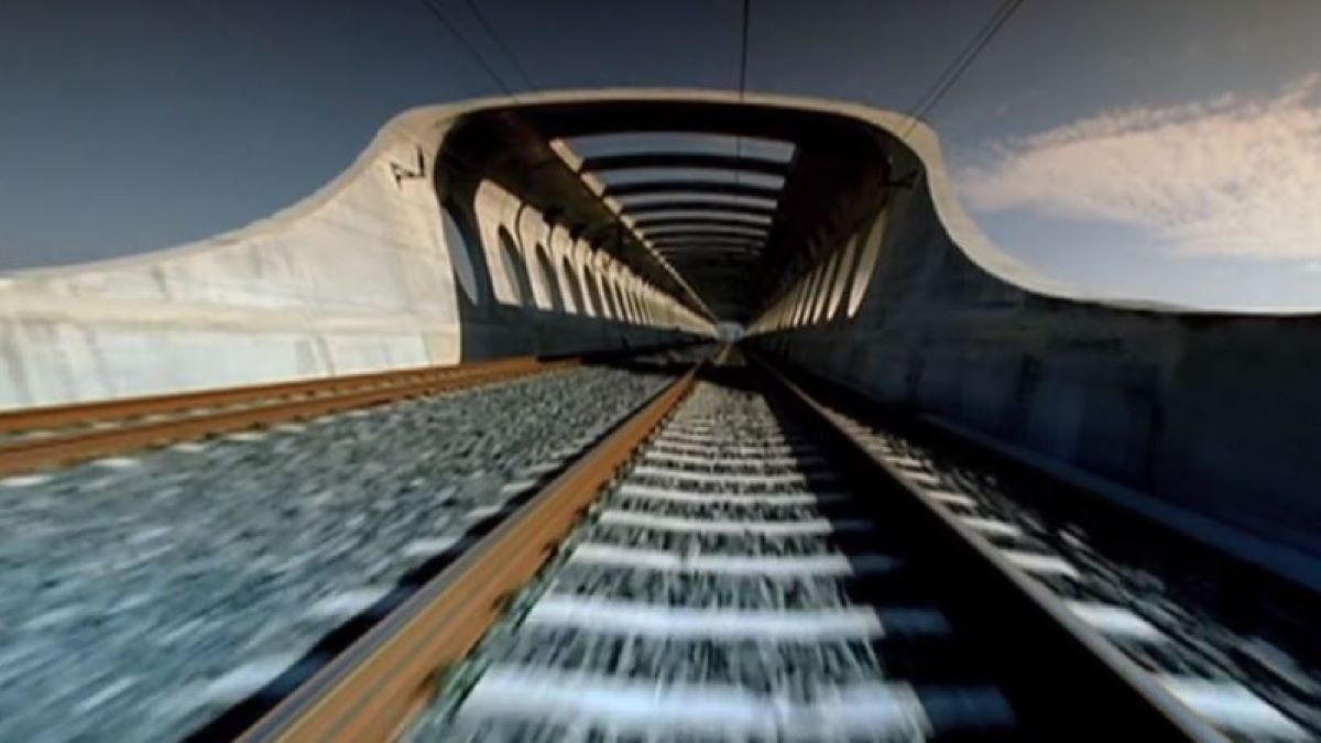 Vías de tren. Foto de archivo
