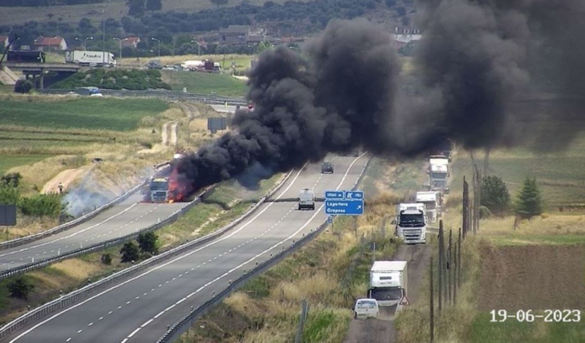 Imagen del accidente. Emergencias 112 Castilla la Mancha