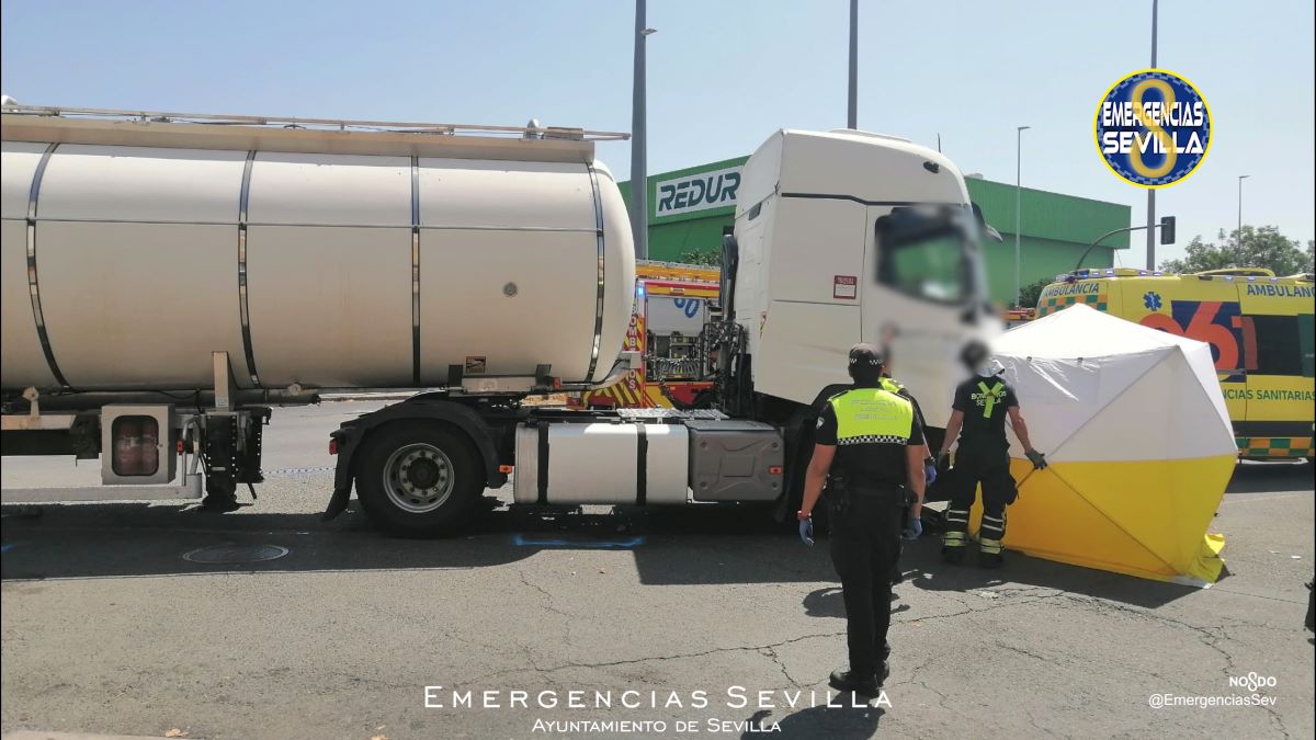 Lugar del accidente. Foto: Emergencias Sevilla