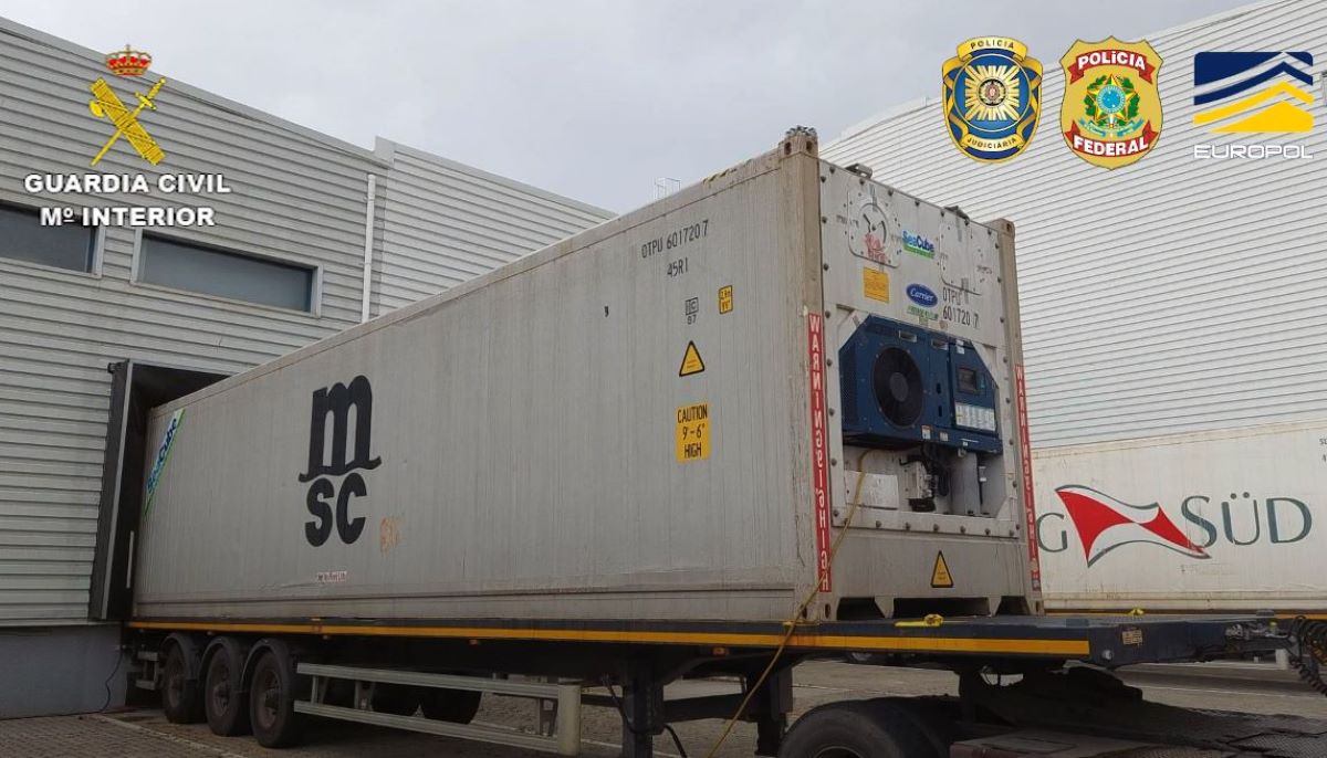 Imagen de uno de los contendores en los que transportaban la cocaína