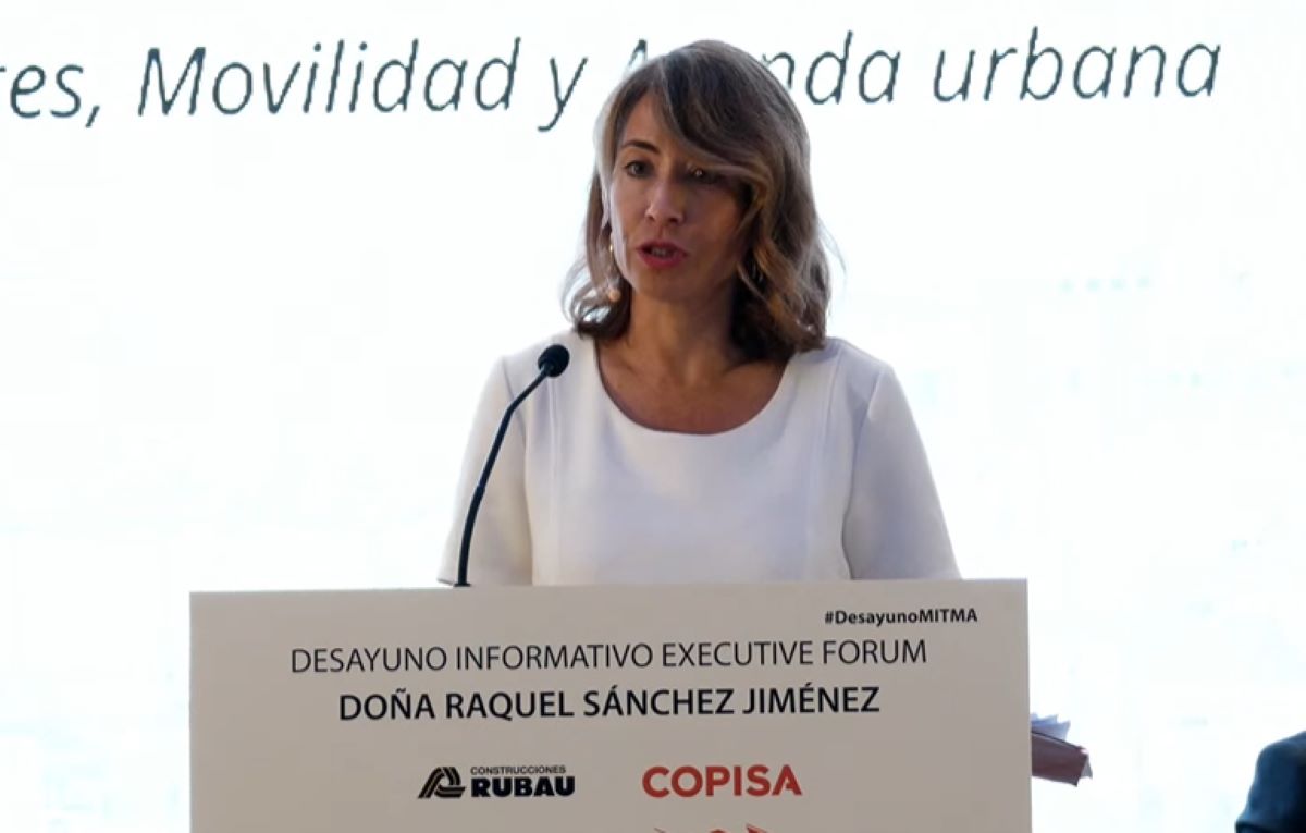 Imagen de la ministra Raquel Sanchez en el desayuno informativo organizado por Executive Forum, con la colaboración de Rubau y COPISA. Fotos: Eureka PR