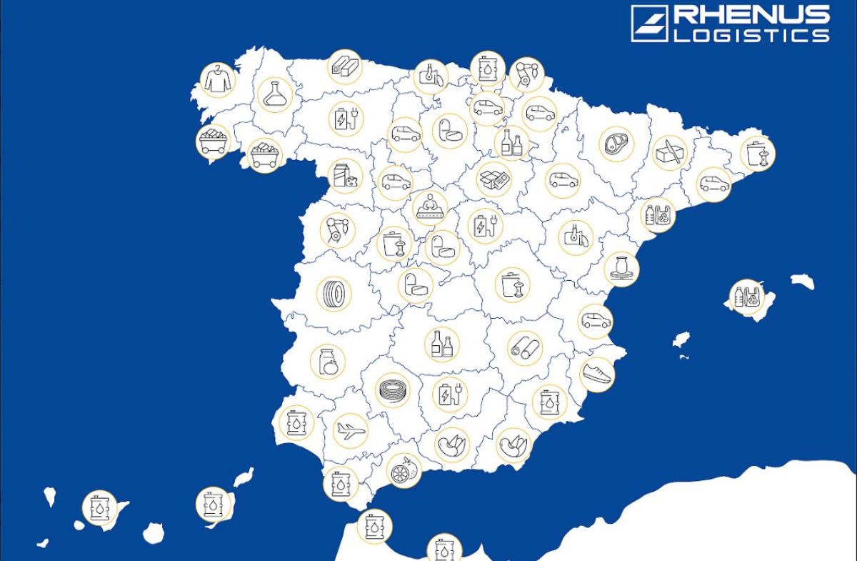 Mapa de exportaciones en España. Foto: Grupo Rhenus