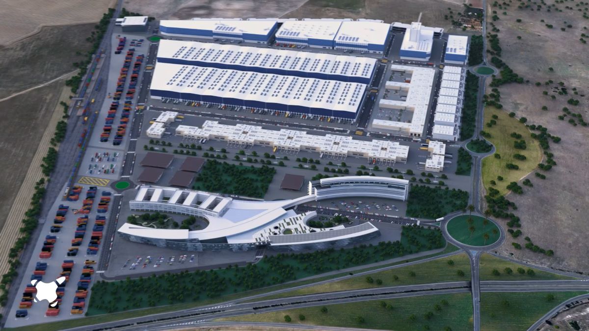 Imagen virtual de la Plataforma Logística del Suroeste Europeo. Foto de archivo