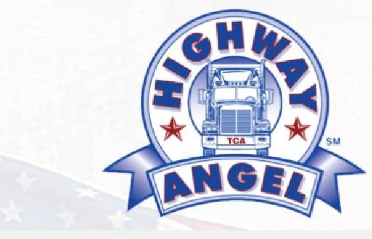 Imagen de emblema de Angel de la Carretera. Foto de archivo