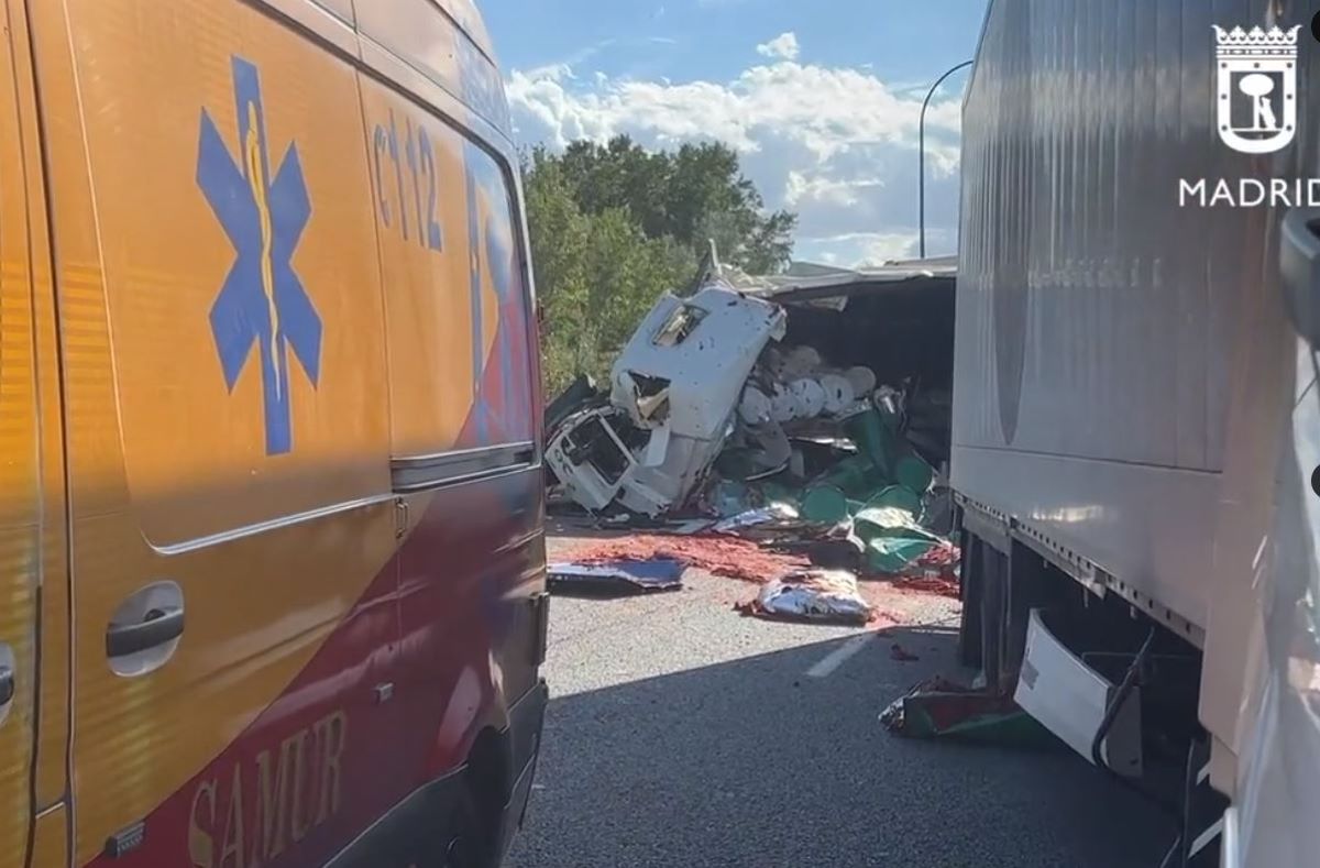 Imagen del accidente. Foto: Twitter Emergencias Madrid