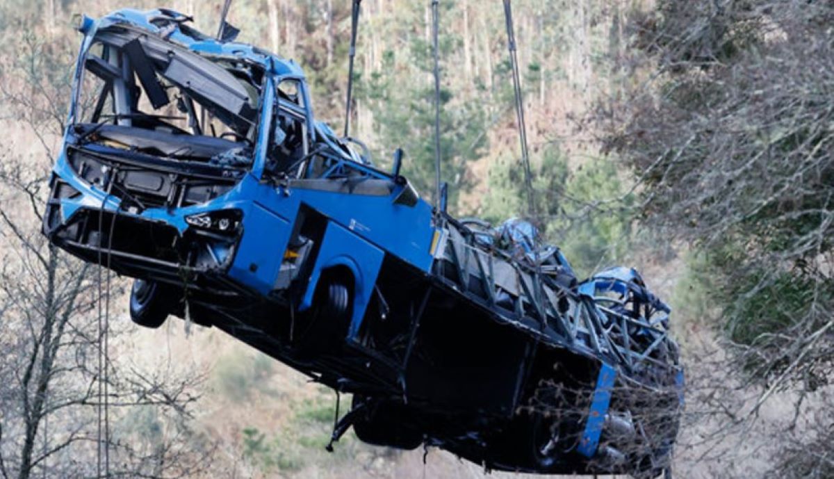 Imagen del autobús accidentado. Foto de archivo