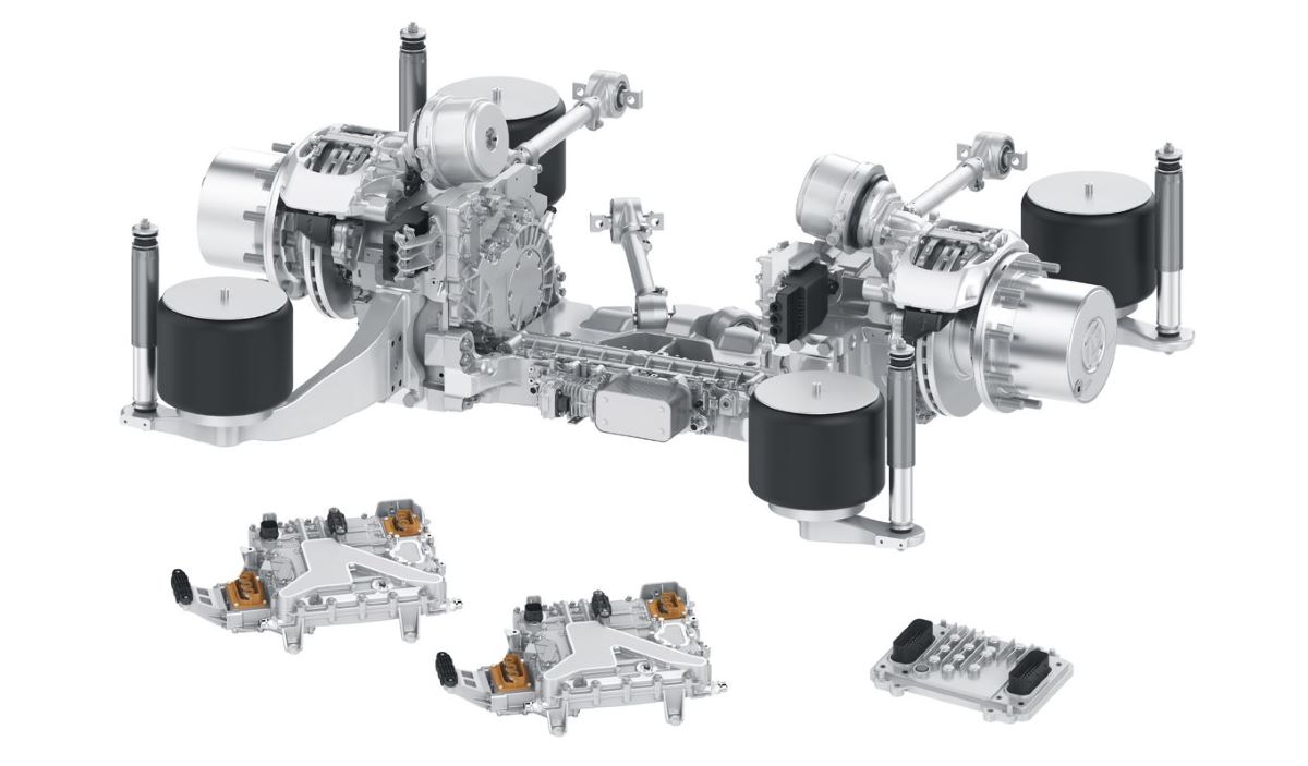 Imagen del eje eléctrico A Trax 2 LF de ZF para autobuses urbanos. Foto: ZF