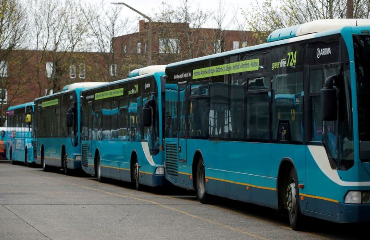 Imagen de autobuses de la emoresa Arriva. Foto de archivo