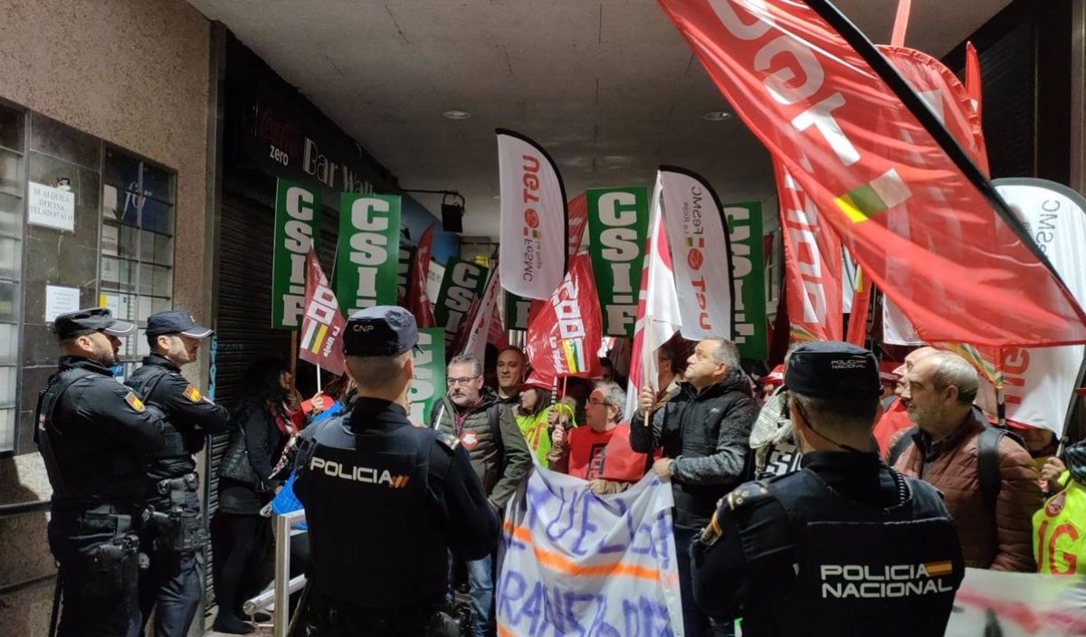 La concentración de la huelga del transporte y la logística de La Rioja. Foto: Europa Press