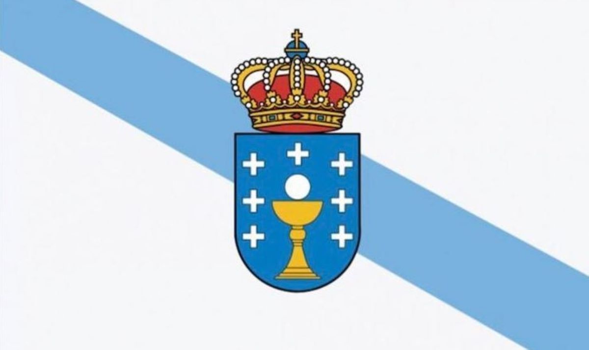 Imagen de la bandera de Galicia. Foto de archivo