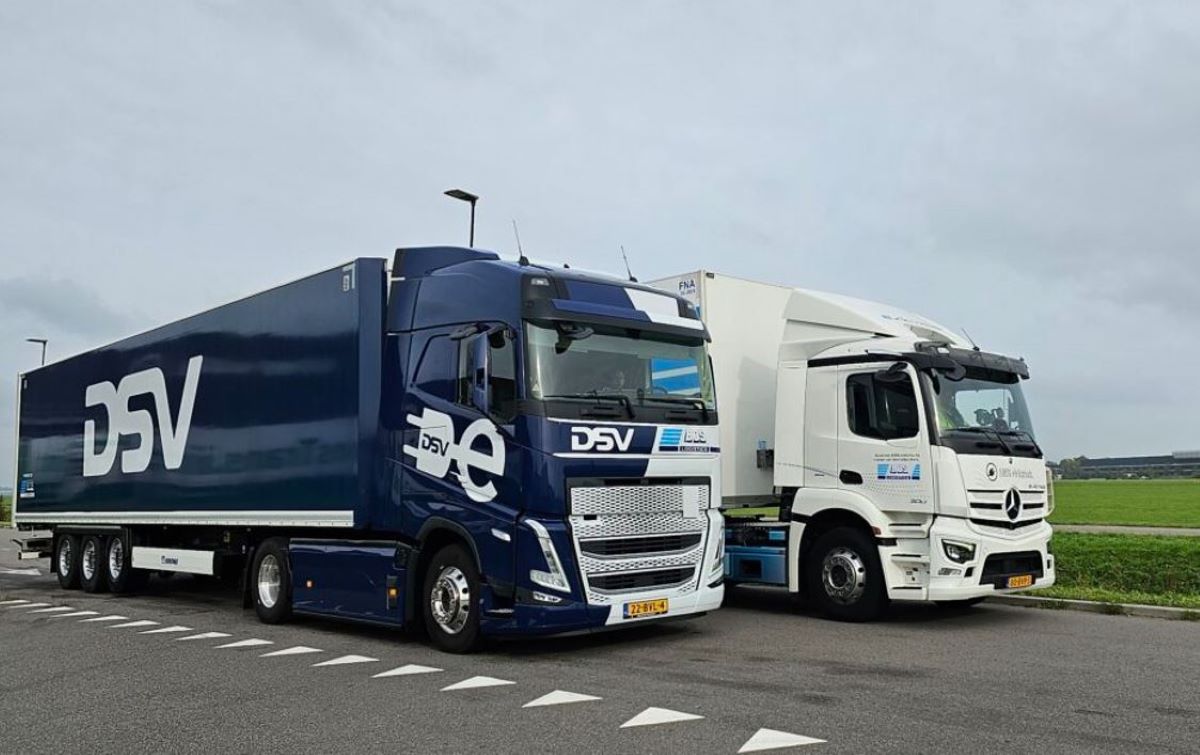 Imagen de los camiones eléctricos Volvo. Foto: Bos Logistics