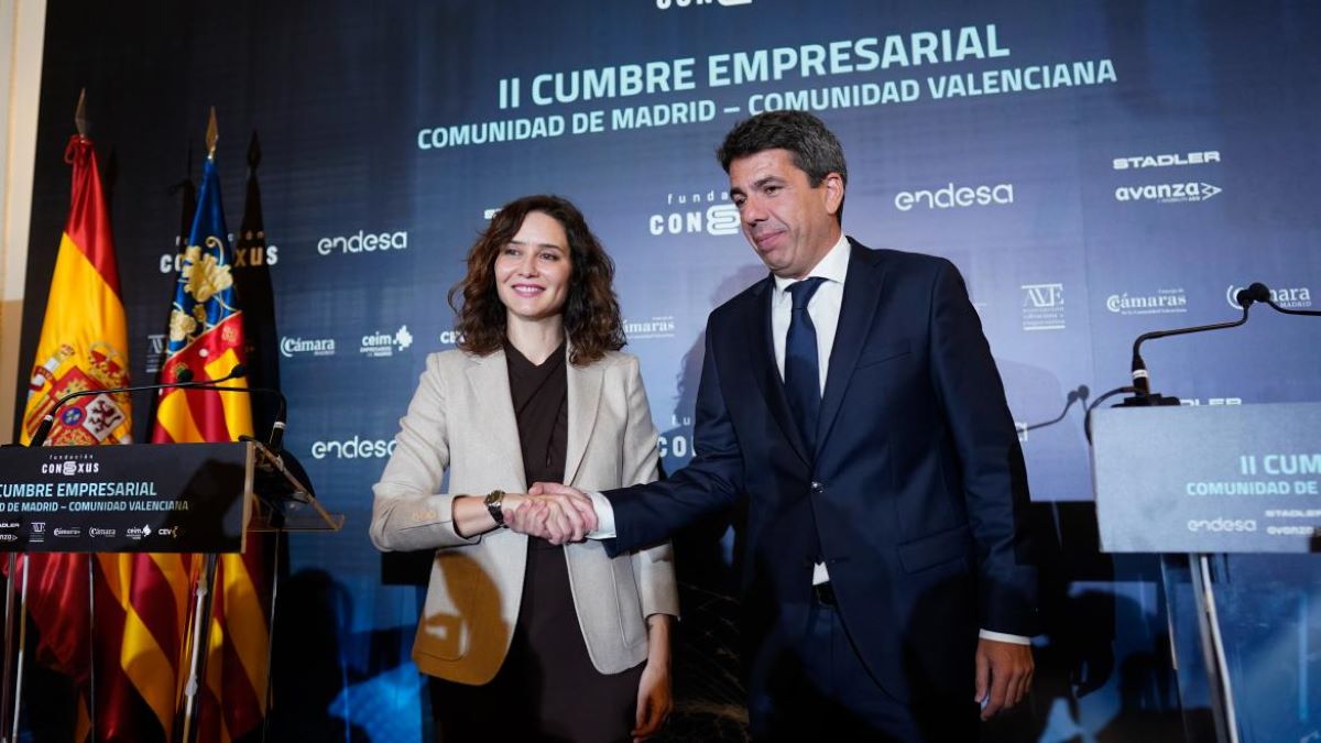 La Presidenta de la Comunidad de Madrid Isabel Díaz Ayuso y Carlos Mazón Presidente de la Generalitat Valenciana. Foto: Comunidad de Madrid