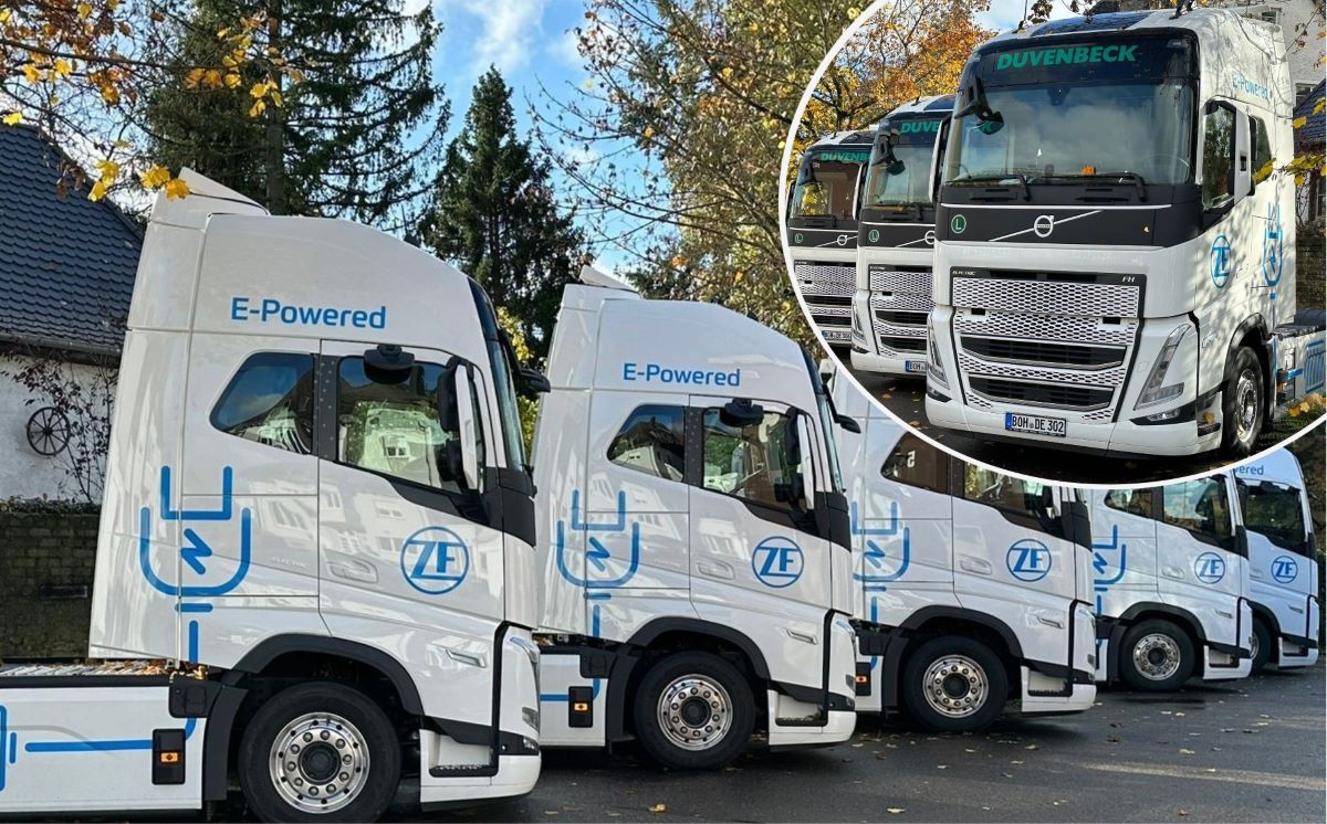 Imagen de los camiones Volvo FH Electric. Foto: Duvenbeck