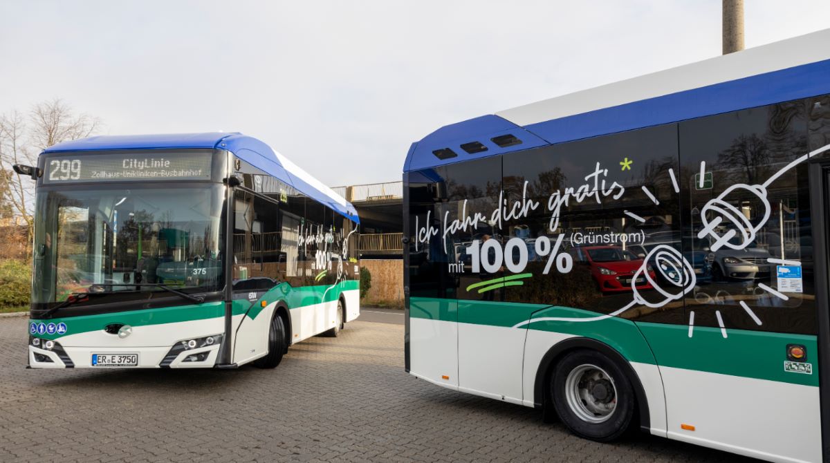 Autobuses Solaris Urbino 9 LE. Foto: Erlanger Stadtwerke AG