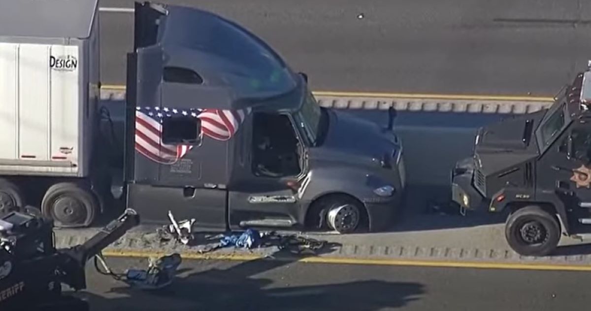 Imagen del camión. Foto: vídeo FOX 26 Houston