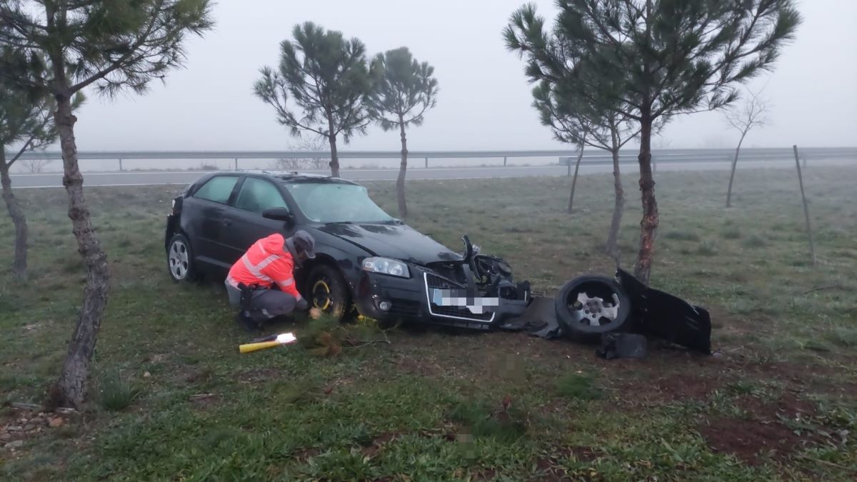 Imagen del vehículo accidentado. Foto: Policía Foral