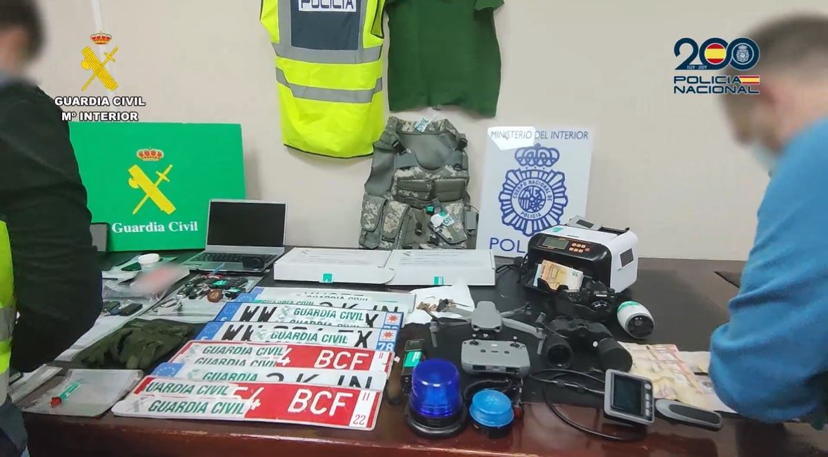Parte del material incautado. Foto: Guardia Civil/Policía Nacional