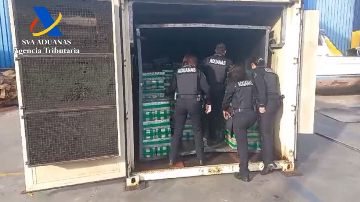 Contenedor que transportaba la droga. Foto: Agencia Tributaria