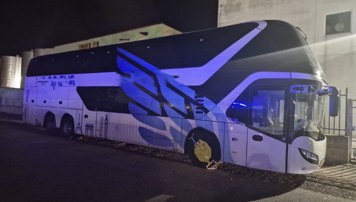 Imagen del autobús interceptado. Foto: Mossos d'Esquadra