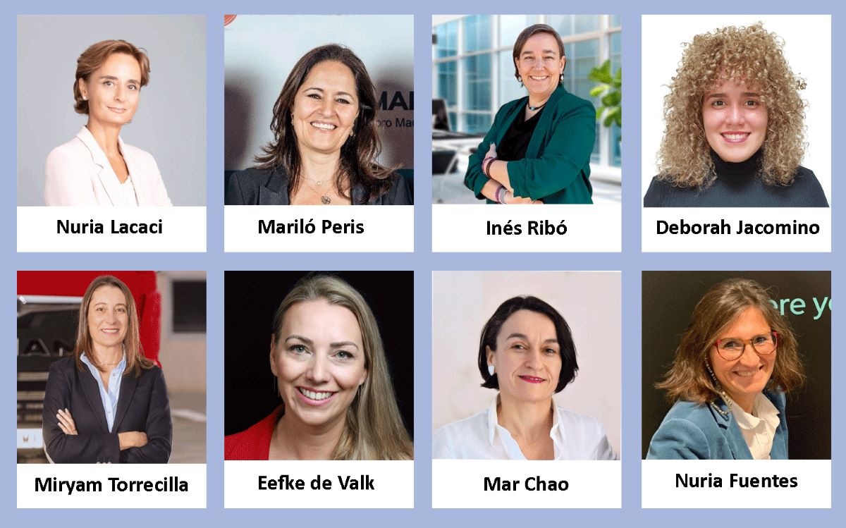 En la imagen: Mar Chao, Deborah Jacomino, Nuria Lacaci, Mariló Peris, Inés Ribó, Eefke de Valk, Nuria Fuentes, Miryam Torrecilla. Foto: MELYT