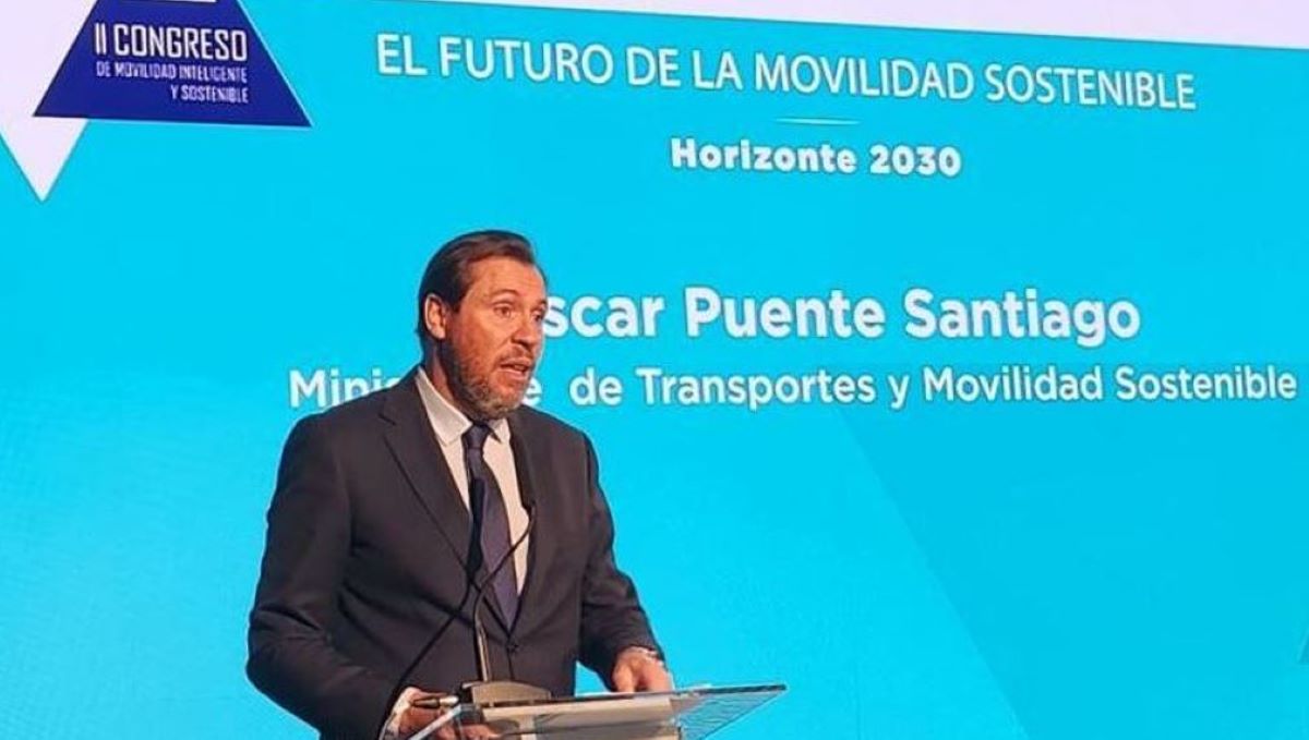Imagen de Óscar Puente en el II Congreso de Movilidad Inteligente y Sostenible. Foto: Ministerio de Transportes y Movilidad Sostenible
