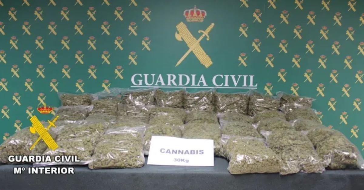Imagen de la droga incautada. Foto: Guardia Civil