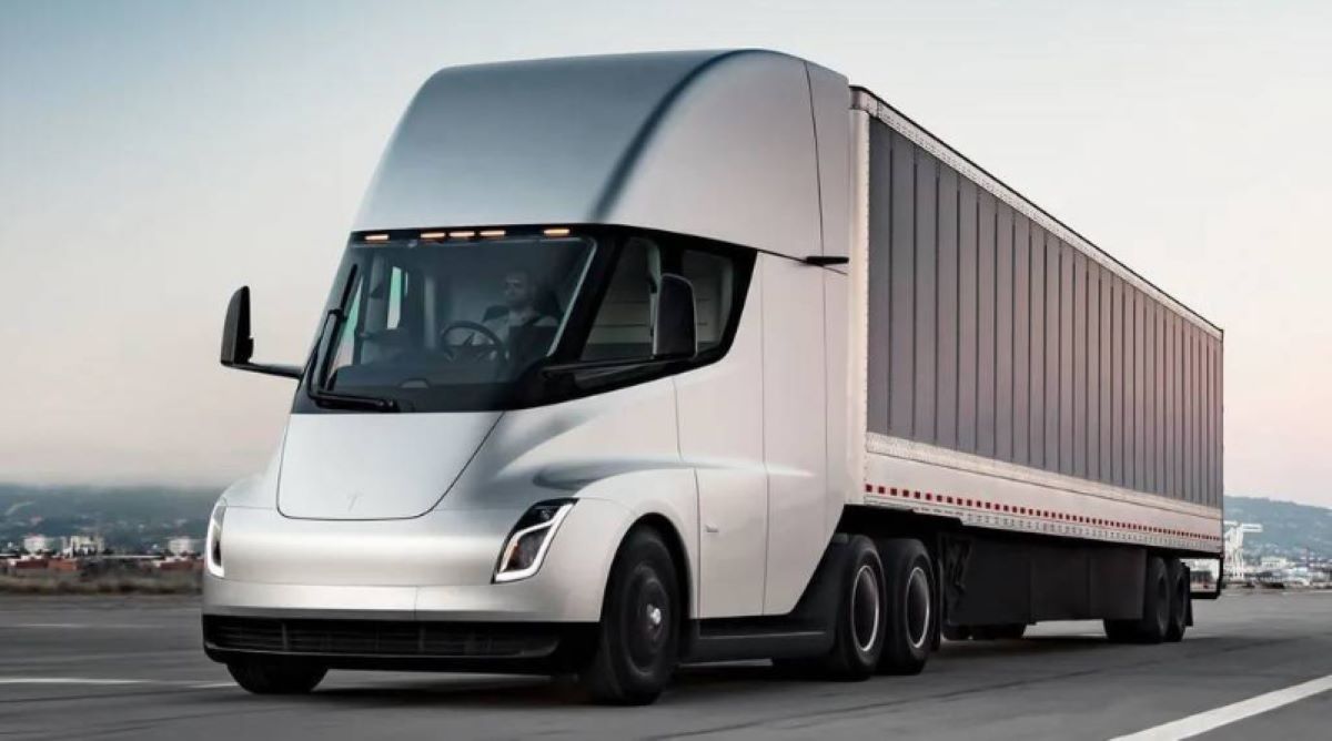 Imagen del Tesla Semi Truck. Foto de archivo