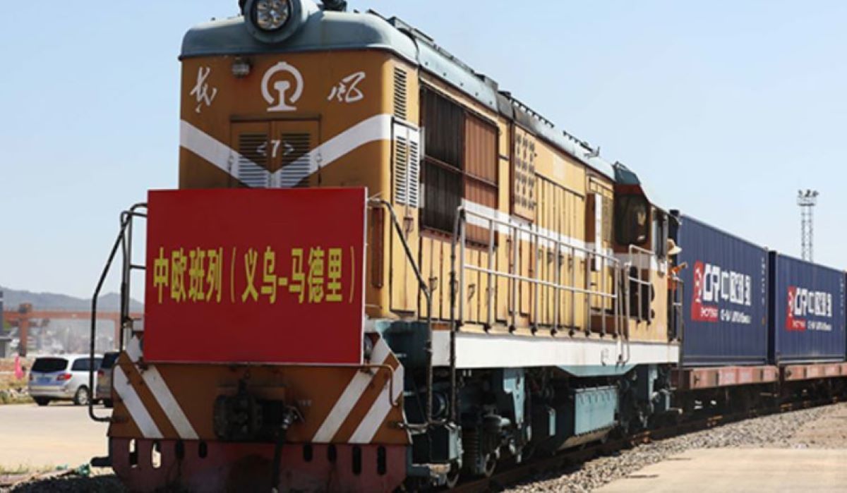 Imagen del Ferrocarril Expreso China-Europa de archivo