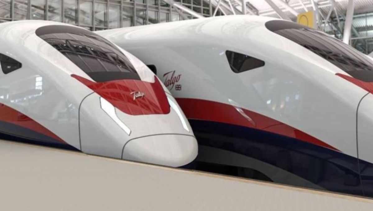 Imagen trenes Talgo. Foto de archivo