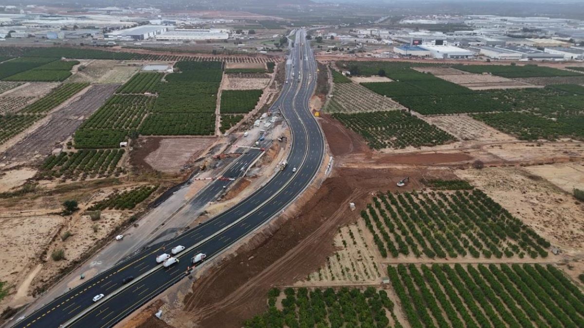 Desvío provisional en la A-7 finalizado. Foto: Ministerio de Transportes y Movilidad Sostenible