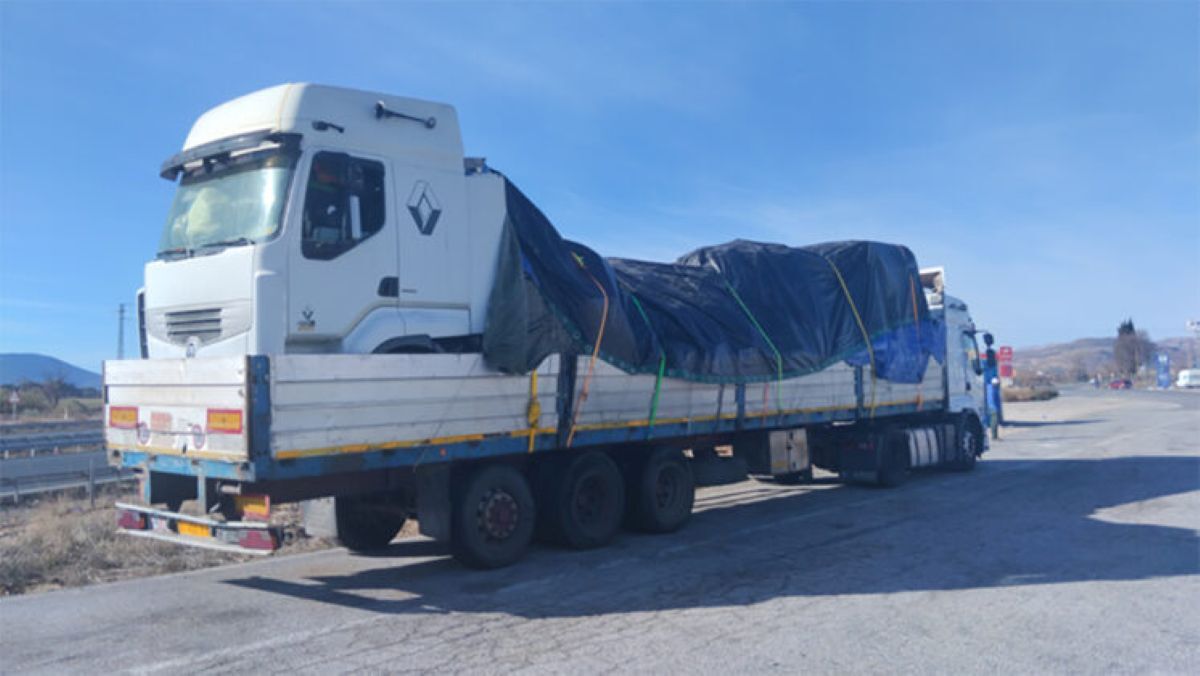Imagen del camión interceptado. Foto: Guardia Civil