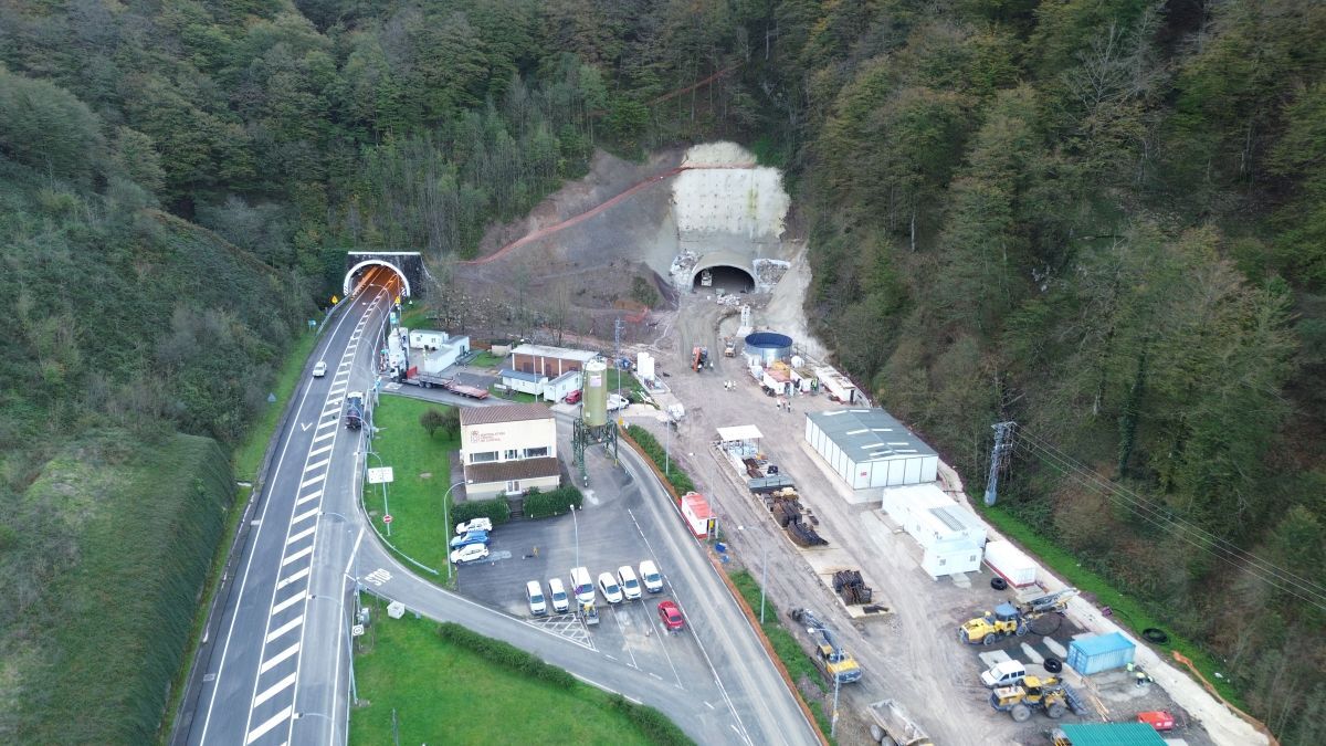 Obras en los túneles de Belate. Foto: Gobierno de Navarra
