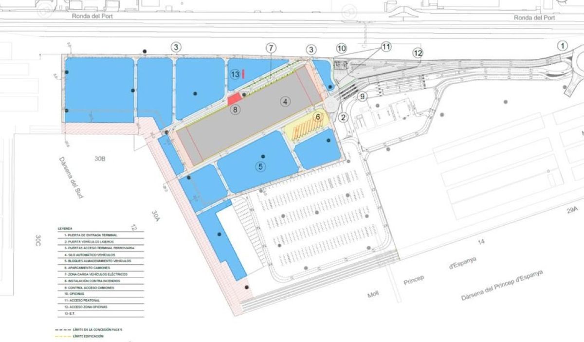Plano de la futura terminal de vehículos de NYK. Foto: Port de Barcelona