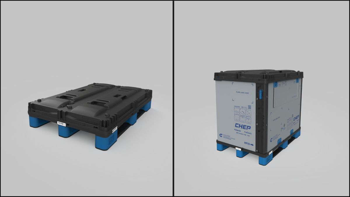 Contenedor con funda plegable FalConic. Foto: CHEP