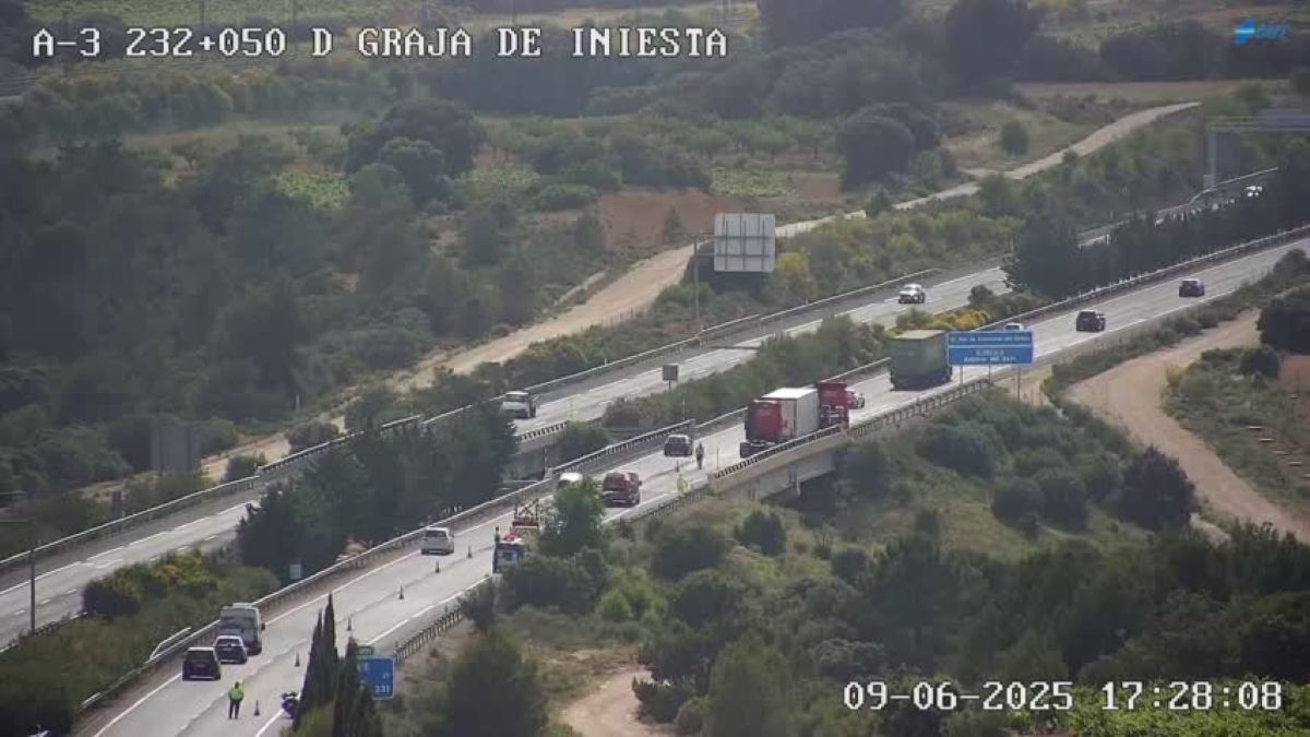 Imagen de la cámara de la DGT en la A-3. Foto: DGT