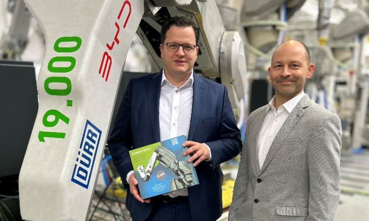 Imagen dl robot número 19.000 de Dürr es para la primera fábrica europea de BYD. Foto. Dürr