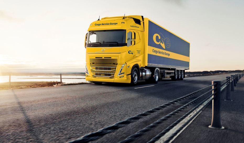 Imagen de uno d elos camiones Volvo LNG de Cargo Service Europe (CSE)
