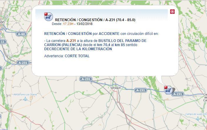 Imagen de la DGT del lugar del accidente
