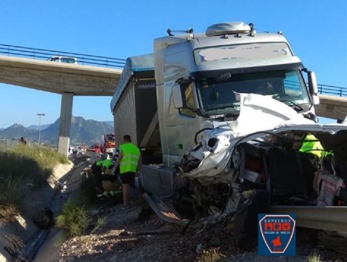 Imagen del accidente ocurrido en la A-30