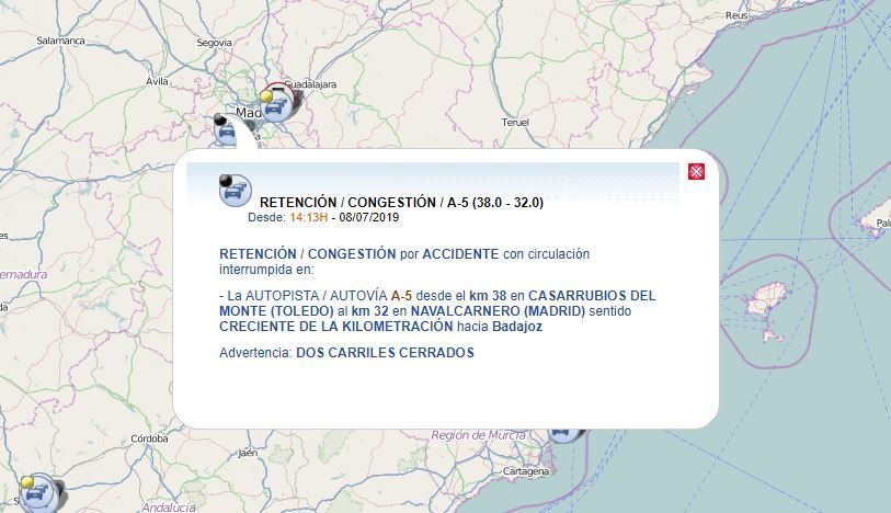 Indicación del accidente