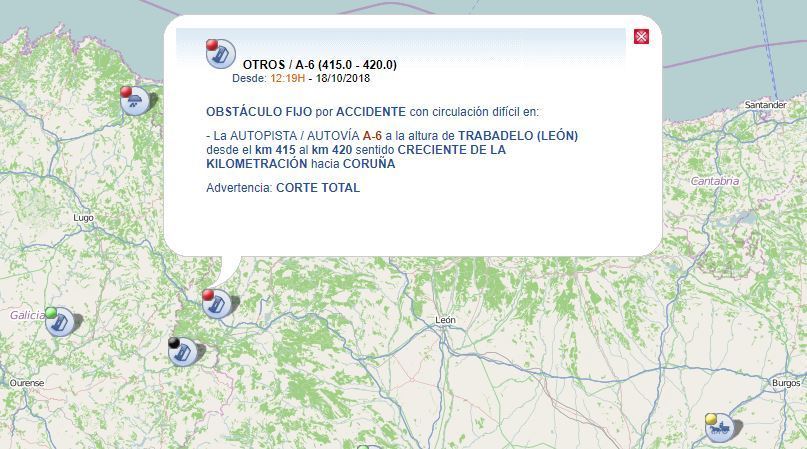 Indicación del accidente