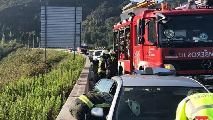 Imagen del accidente en la A-67