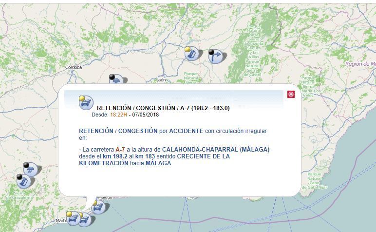 Imagen del lugar del accidente
