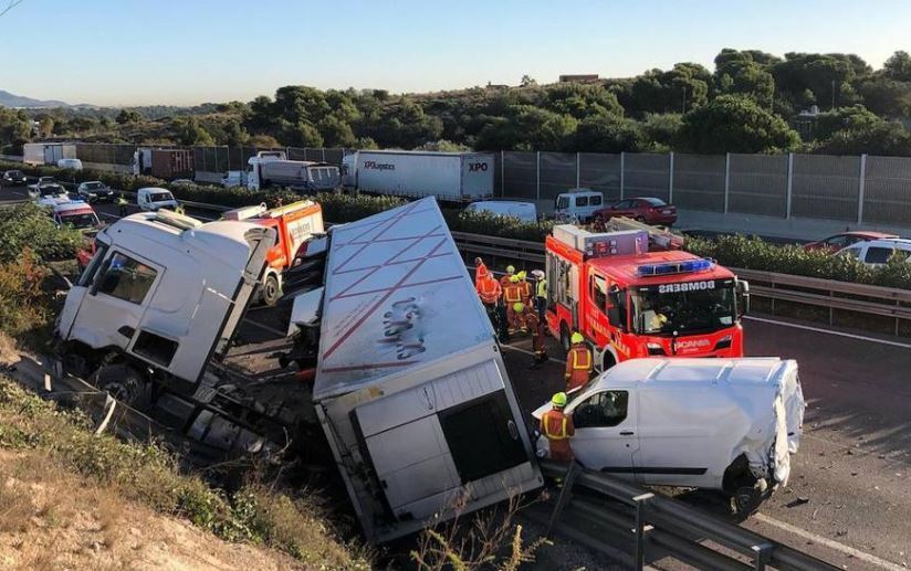 Imagen del accidente en la A-7