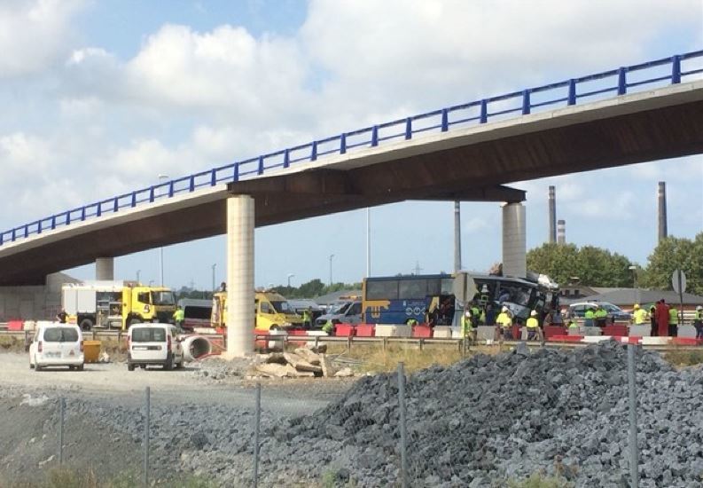 Lugar del accidente del autobús