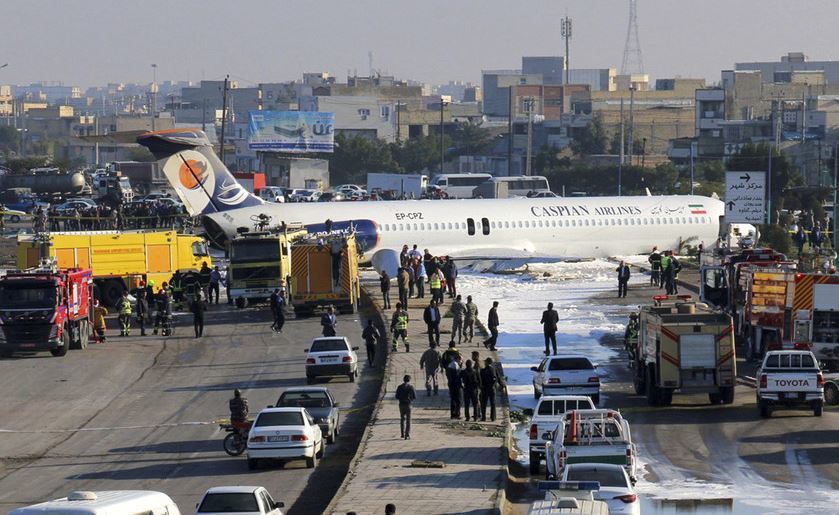 Imagen del avión accidentado en Irán