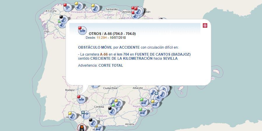 Mapa del lugar del accidente