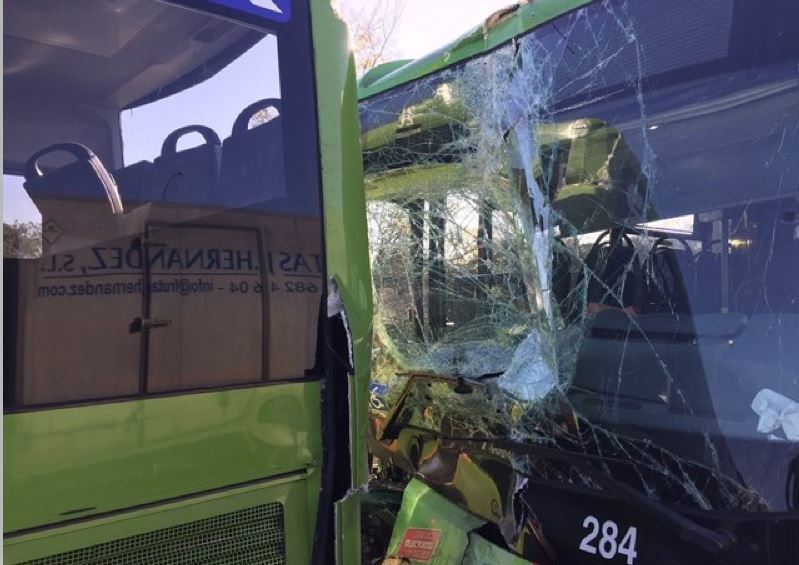 Imagen de los autobuses siniestrados